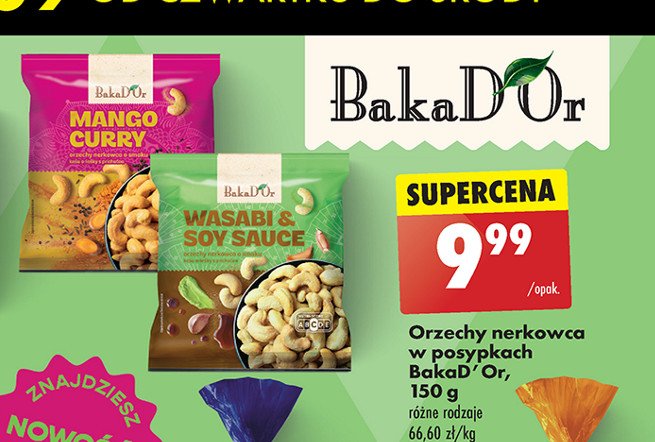 Orzechy nerkowca w posypce wasabi & soy sauce Bakad'or promocja