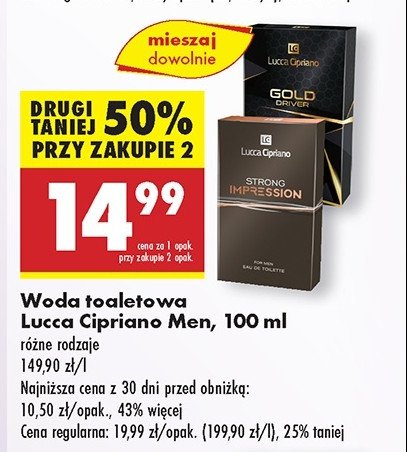 Woda  toaletowa Lucca cipriano strong impression promocja w Biedronka