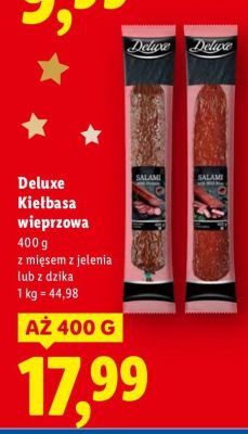 Kiełbasa wieprzowa Deluxe promocja w Lidl