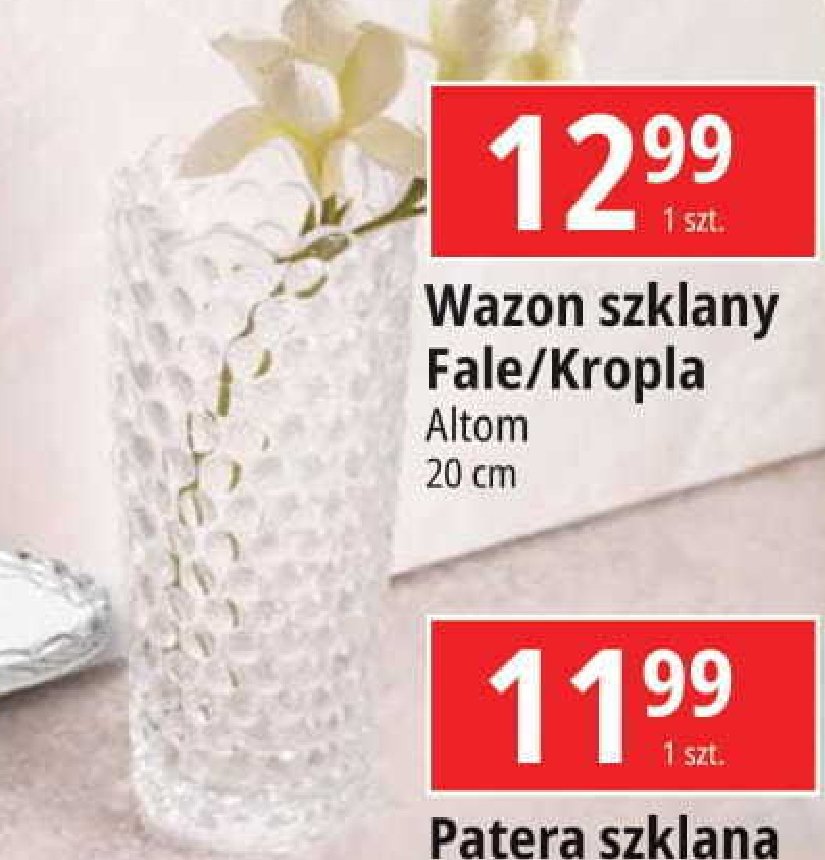 Wazon szklany kropla 20 cm Altom promocja