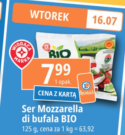 Mozzarella di bufala Wiodąca marka bio village promocja