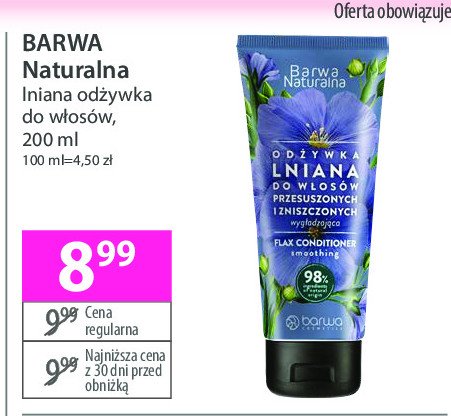 Odżywka do włosów lniania Barwa naturalna promocja