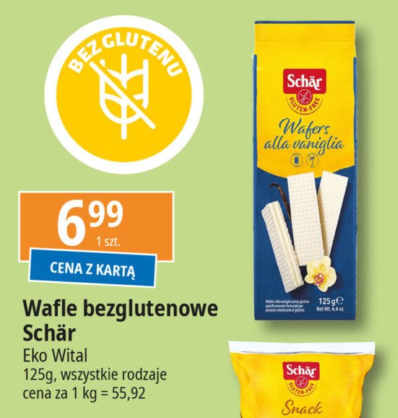 Wafelki waniliowe bezglutenowe Schar promocja w Leclerc