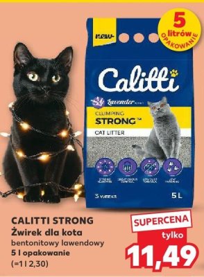 Żwirek dla kota CALITTI STRONG bentonitowy lawendowy 5 l promocja w Kaufland