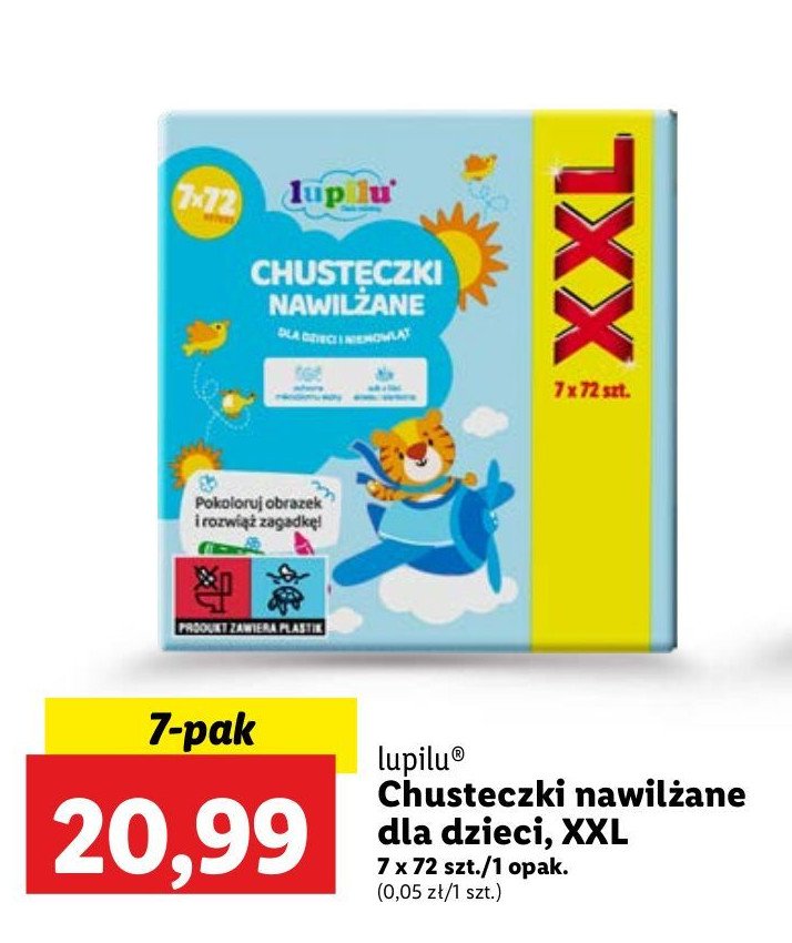 Chusteczki nawilżane dla dzieci Lupilu promocja