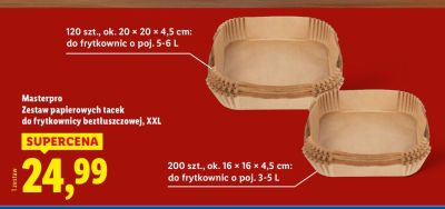 Zestaw papierowych tacek do frytkownic beztłuszczowej XXL promocja w Lidl