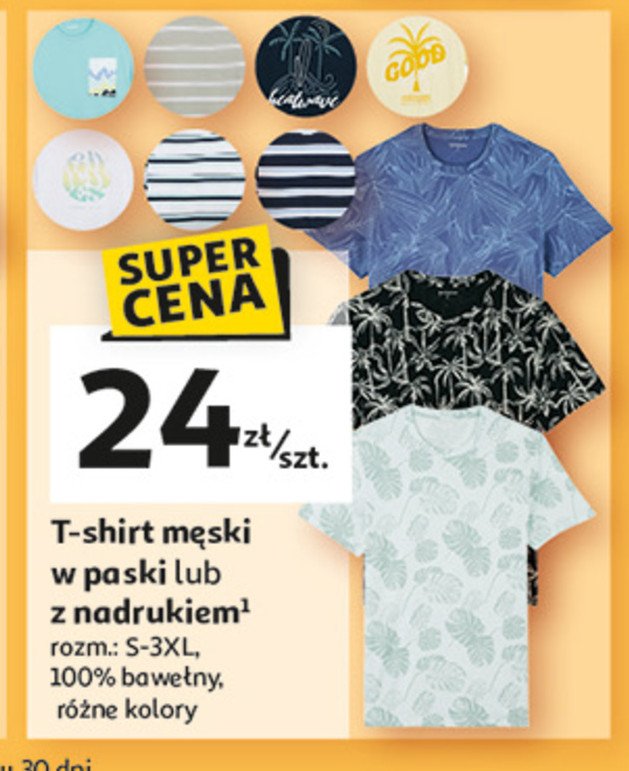 T-shirt męski w paski s-xxl Auchan inextenso promocja w Auchan