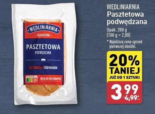 Pasztetowa podwędzana Wędliniarnia classic promocja