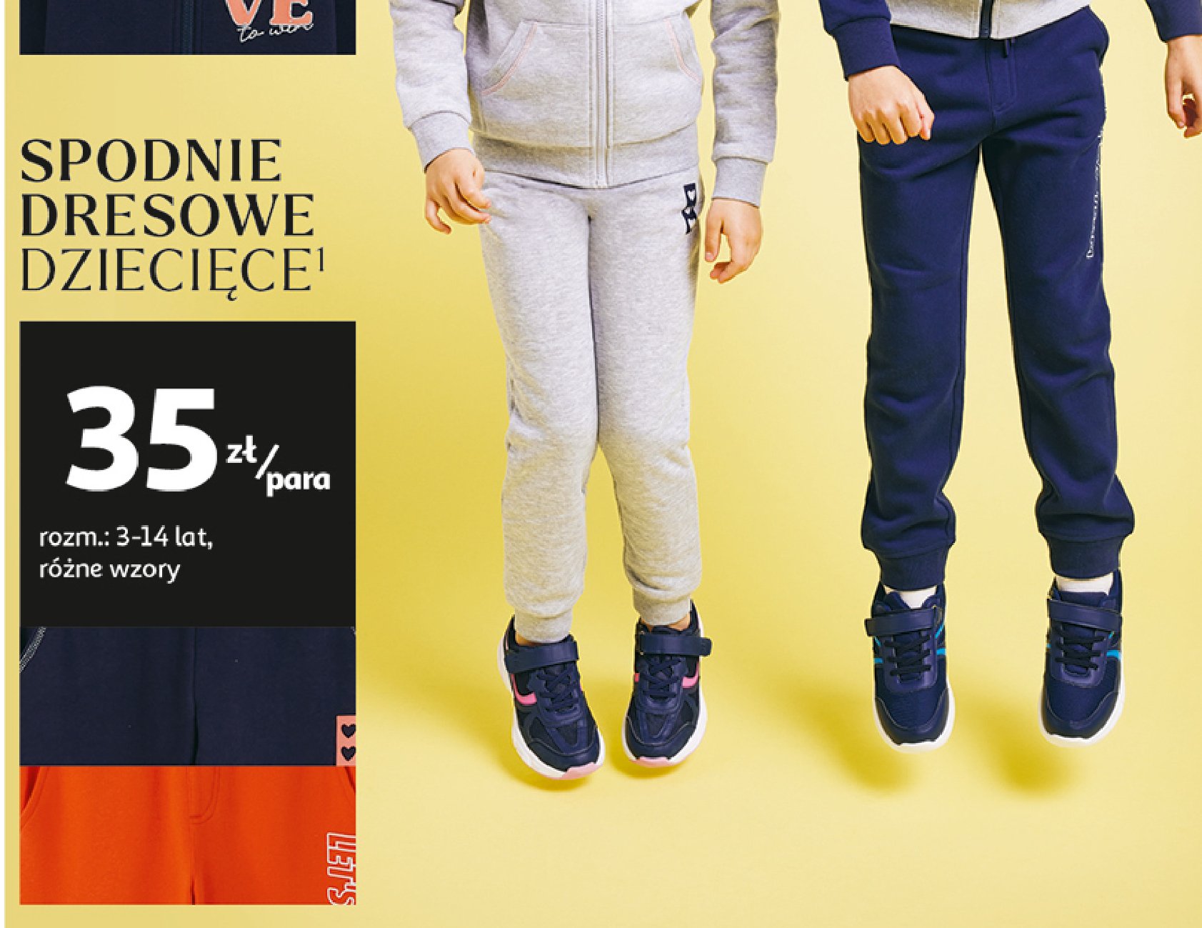 Spodnie dresowe dziewcz臋ce 3-14 lat Auchan inextenso promocja