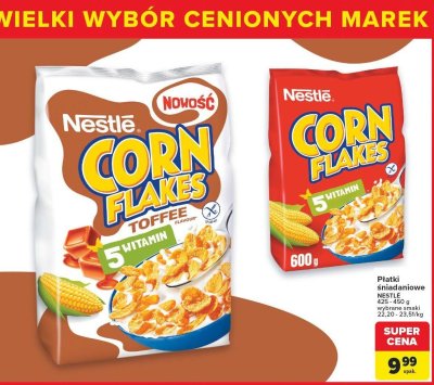 Płatki śniadaniowe Nestlé Corn Flakes Toffee promocja w Carrefour