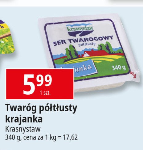 Ser twarogowy półtłusty Krasnystaw promocja w Leclerc