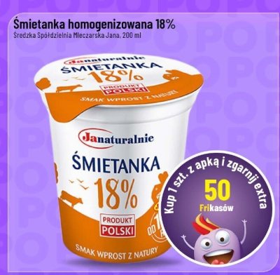 Śmietanka homogenizowana 18%  promocja w POLOmarket