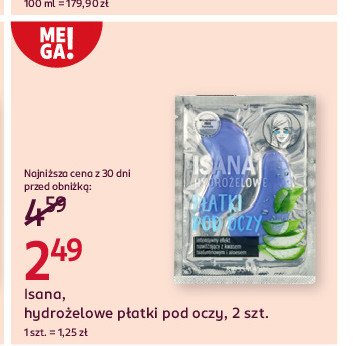 Płatki pod oczy hydrożel aloes Isana promocja w Rossmann