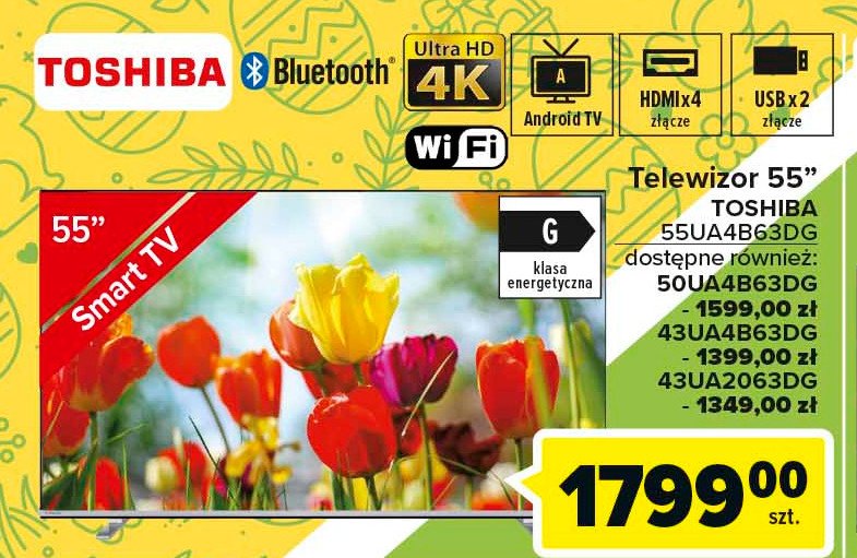 Telewizor led 55" 55ua6b63dg Toshiba promocja