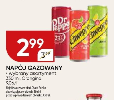 Napój gazowany, wybrany asortyment promocja w Chata Polska
