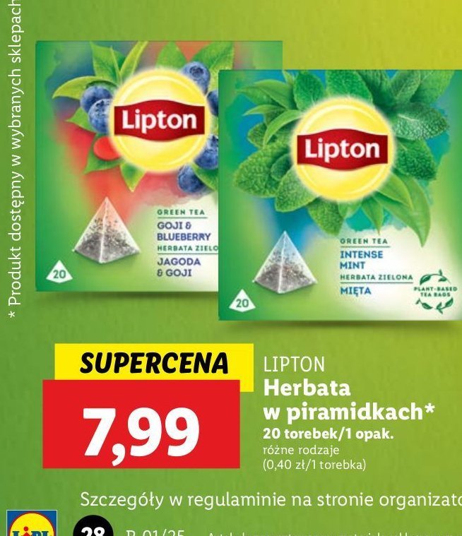 Herbata jazzy goji blueberry Lipton green tea promocja