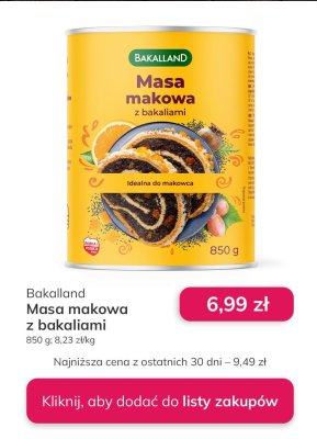 Masa makowa z bakaliami  promocja w Stokrotka