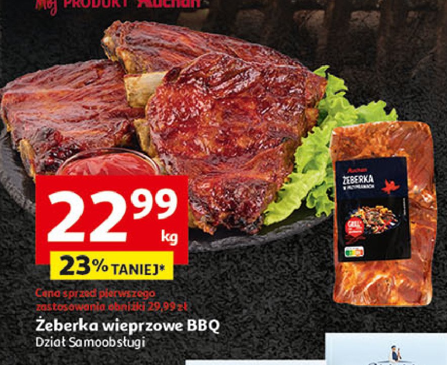 Żeberka wieprzowe bbq Auchan różnorodne (logo czerwone) promocja