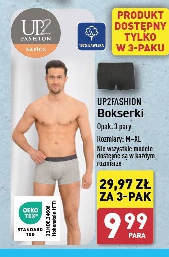 Bokserki męskie rozm. m-xl Up2fashion promocja w Aldi