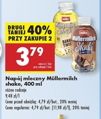 Nap贸j mleczny hazelnut cream dream Mullermilch shake promocja