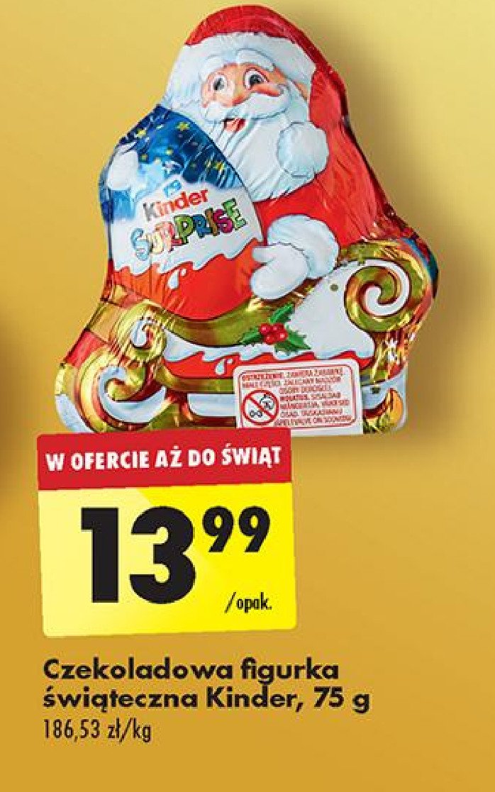 Figurka mikołaj z niespodzianką Kinder niespodzianka promocja w Biedronka