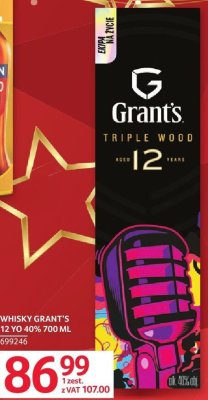 Whisky Grant's 12 yo 40% 700 ml promocja w Selgros