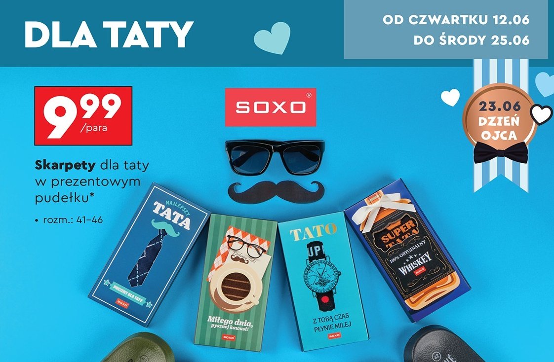 Skarpetki dla taty 41-46 Soxo promocja w Biedronka