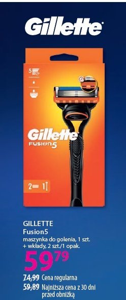 Maszynka do golenia + 2 wkłady Gillette fusion promocja w Hebe