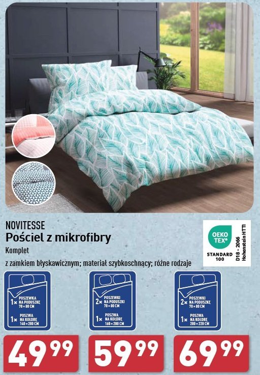 Komplet pościeli z mikrofibry 140 x 200 cm + 70 x 80 cm Novitesse promocja