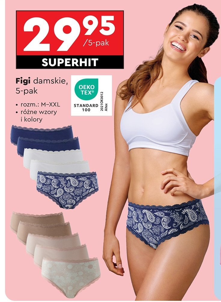 Figi damskie m-xxl Cleve promocja w Biedronka