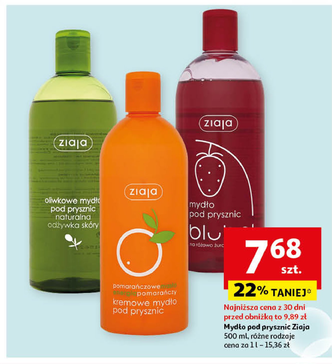 Mydło pod prysznic żurawina-poziomka ZIAJA BLUBEL promocja