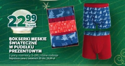 Bokserki męskie świąteczne w pudełku prezentowym promocja w Stokrotka