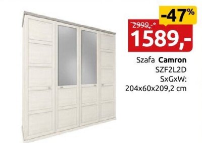 Szafa Camron SZF2L2D SxGxW promocja w Black Red White