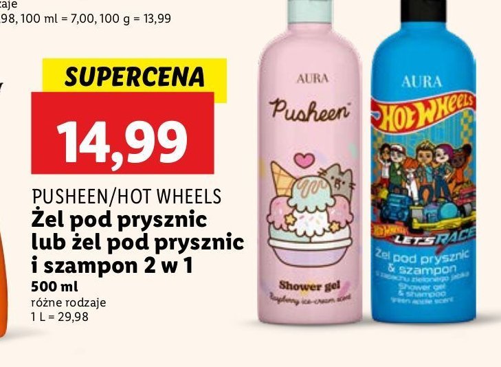 Żel pod prysznic pusheen AURA COSMETICS promocja