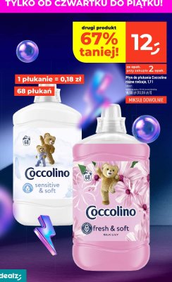 Płyn do płukania Coccolino Sensitive & Soft 1,7 l promocja w Dealz