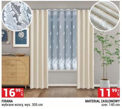 Firana, wybrane wzory, wys. 305 cm promocja w Merkury Market