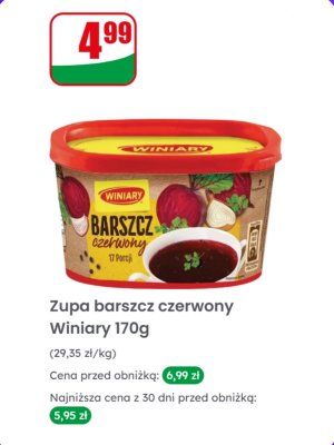 Zupa barszcz czerwony 170 g promocja w Dino