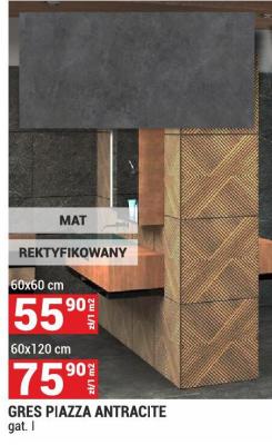 Płytka GRES PIAZZA ANTRACITE 60x120 cm gat. I promocja w Merkury Market