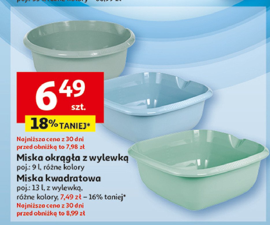 Miska okrągła 9 l promocja w Auchan