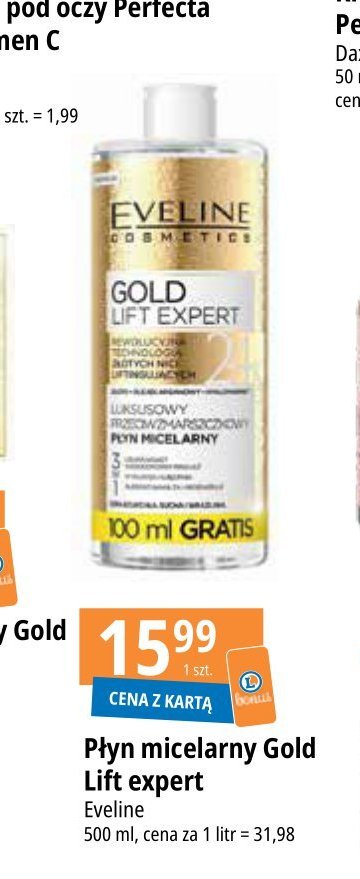 Płyn micelarny przeciwzmarszczkowy Eveline gold lift expert promocja
