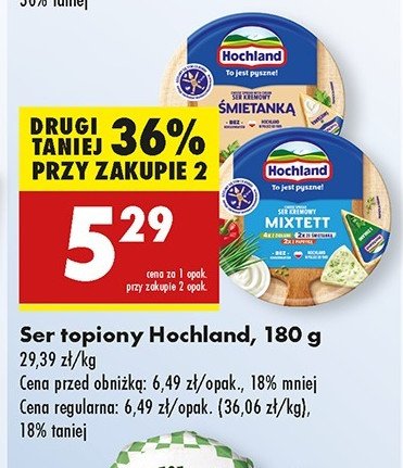 Ser topiony śmietankowy Hochland promocja w Biedronka