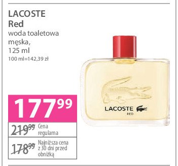 Woda toaletowa Lacoste red promocja