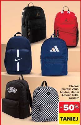 Plecaki marek: Vans, Adidas, Under Armour, Nike, Jordan promocja w Carrefour