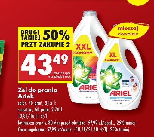 Żel do prania color Ariel promocja