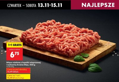 Mięso mielone z łopatki wieprzowej i wołowiny Kraina Mięs, 400 g promocja w Biedronka