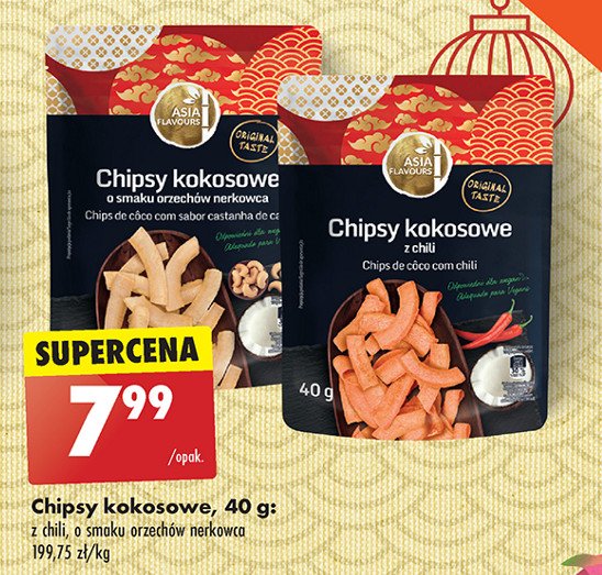 Chipsy kokosowe o smaku orzechów nerkowca Asia flavours promocja