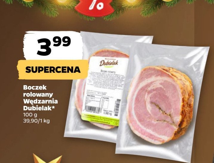 Boczek rolowany Wędzarnia dubielak promocja w Netto