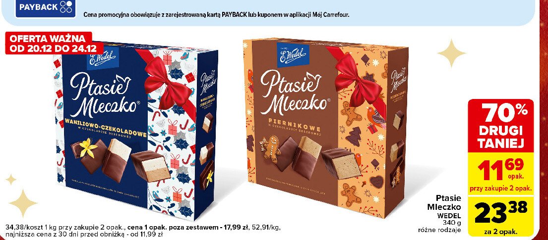 Czekoladki piernikowe E. wedel ptasie mleczko promocja w Carrefour Express