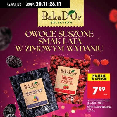 Żurawina suszona cała BakaD'Or promocja w Biedronka