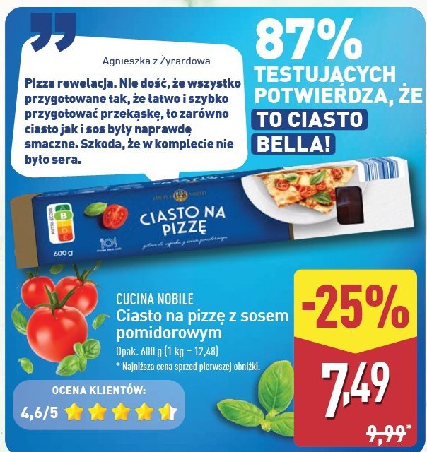 Ciasto na pizzę z sosem pomidorowym Cucina nobile promocja